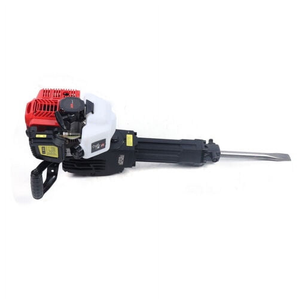 Gas Demolition Jack Hammer 1900W Concrete Breaker w/ Flat + Point Chisel Bits