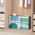 thumbnail image 6 of Set of 6 Collapsible Oxford Fabric Storage Cubes with Handles, Foldable Closet Organizer Bins for Clothes, Toys, Shelves, Home & Kitchen Blue Green Abstract, 6 of 7