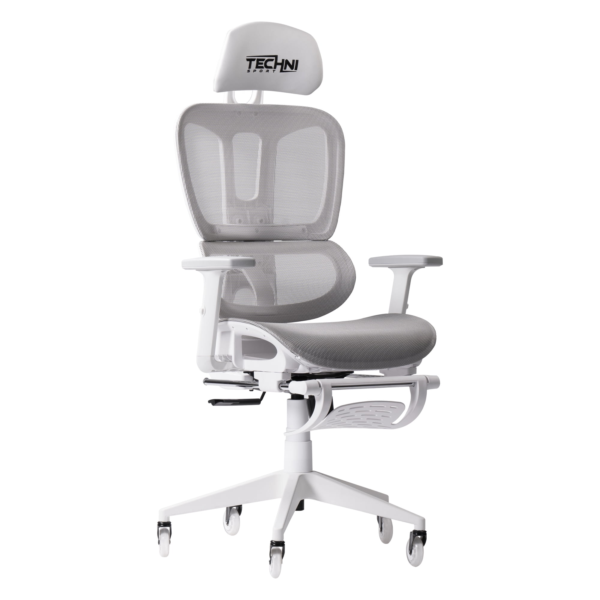 Techni Sport TS38C AIRFLEX2.0 Mesh Gaming Chair with Footrest, White RTA-TS38C-GRY