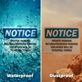 thumbnail image 6 of (2 Pack) Private Parking No Unauthorized Parking OSHA Notice Sign 18 Inch X 12 Inch Plastic Sign, Weather Resistant, UV Protected for Workplace, Business, and Construction Site, Made in, 6 of 8