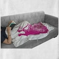 thumbnail image 6 of Wedding Soft Flannel Fleece Blanket, Celebration Dancing Couple Vibrant Color Silhoette Ceremony Floral Wedding Dress, Cozy Plush for Indoor and Outdoor Use, 50" x 70", Magenta White, by Ambesonne, 6 of 6