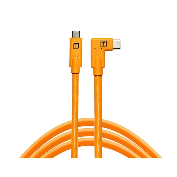 Tether Tools TetherPro 15' USB-C to USB-C Right Angle Cable, Orange