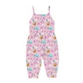 thumbnail image 2 of naisibaby Toddler Kids Girls Summer Cute Sleeveless Romper, Baby Flower Printed Suspenders Jumpsuit Pink 5T, 2 of 8