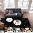 thumbnail image 2 of Christmas Cute Snowman Area Rug 2x3ft Snowflakes Winter Black Texture Non-Slip Washable Square Rugs Soft Felt Indoor Floor Mat for Bedroom Kitchen Living Room Bathroom, 2 of 8