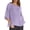 Light Purple, variant on Ediodpoh Summer Womens 3 of 4 Sleeve Crew Neck Floral Printed Loose Top T Shirts Casual Linen Tunic Tee Blouse Womens Tshirts Pink S