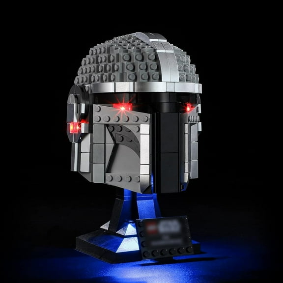LED Light Kit for Lego 75328 The Mandalorian Helmet Set, Compatible with Lego 75328 Building Blocks Model(Not Include Blocks Set)