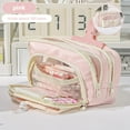 thumbnail image 5 of Lksixu Cute Pencil Case, 4 Compartments Large Capacity Pencil Pouch with Zipper, Multi-Functional Stationery Organizer Portable Travel Daily Storage Bag Office Supplies for Students Adult, 5 of 6