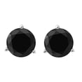 thumbnail image 2 of Mauli Jewels Ear Rings for Women 4.50 Carat Round Black Diamond Martini Stud Earrings Carat 14K White Gold 3-prong, 2 of 5