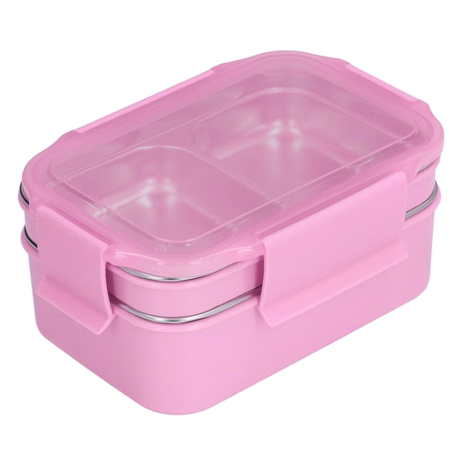 Bento Box, Recyclable Multipurpose Stainless Steel Bento Box Double Layer Safe Reusable With Compartment For School For Office For Travel Black,Pink,Green,Blue