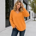 thumbnail image 5 of Women’s Waffle Long Sleeve T-Shirt - Fall V Neck Pullover Tops - Fashion Basic Knit Daily Casual Tops, 5 of 8