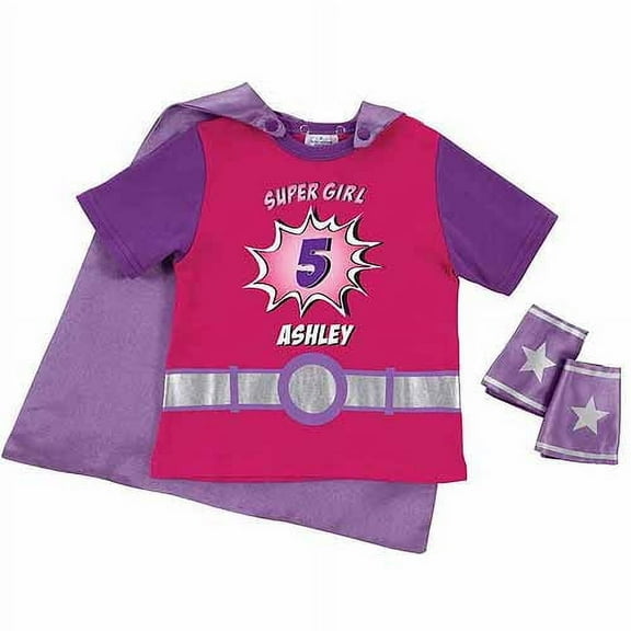 Personalized Super Girl Pink Super Tee & Cuff Set