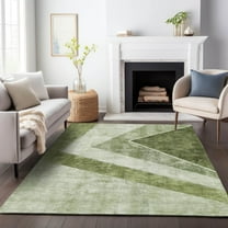 Addison Rugs Mayfield Washable Transitional Geometric Olive Rectangle Rug, 10' x 14'