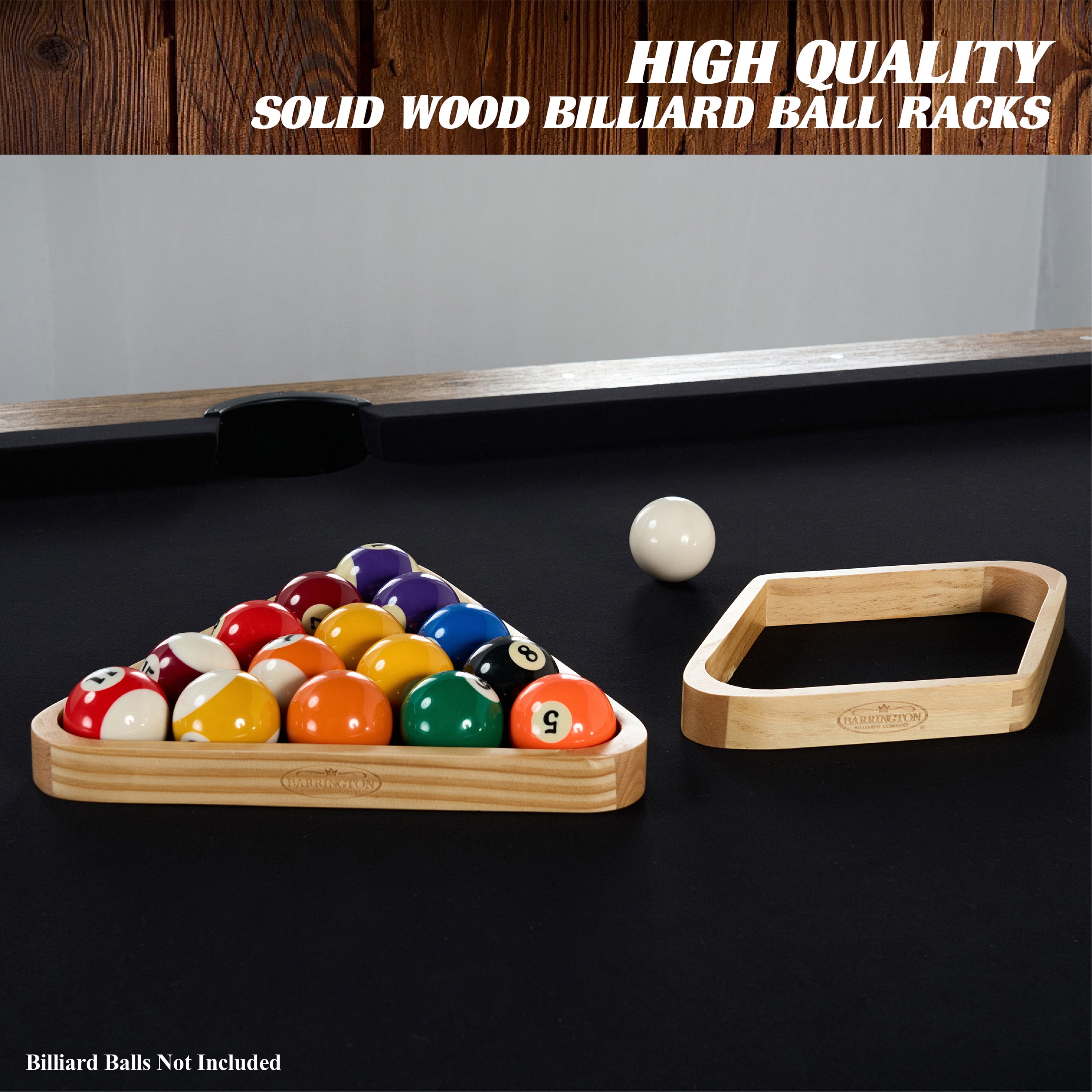 Barrington Billiards Solid Wood 2-Piece Rack Set for Standard 2-1/4 inch Pool Balls