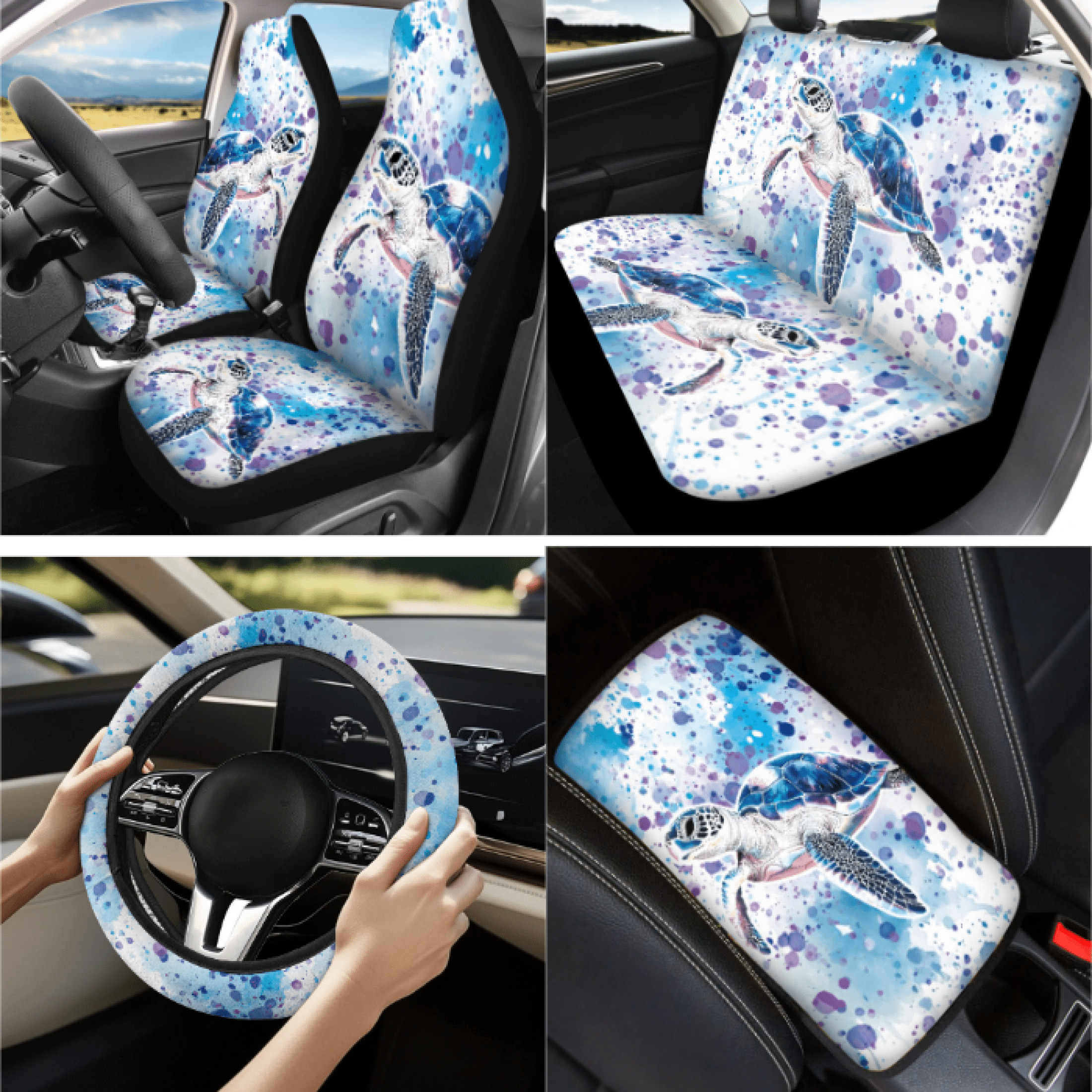 Binienty Car Accessories, with Car Seat Covers Set Lipstick Cover, Set of 13 Safe Suitable for Sedan Vehicles