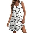 thumbnail image 1 of ZVAVZ Robes Grande Taille pour Femmes en Solde, Robe d'Été Bohème à Imprimé Floral, Mode Col en V Sans Manches, Robe Débardeur Évasée, Multicolore, S, 1 of 6