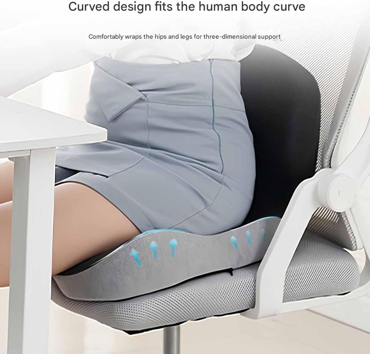 Celinva Orthopedic Cushion, Instant Relief for Back & Sciatica Pain, Long Sitting Lumbar Support, Memory Foam Truck Seats Cushions, Removable Cover Anti Slip Cushion for Drive,Office