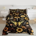 thumbnail image 2 of Feelyou 3D Butterfly Animal Queen Comforter Set, Rustic Groovy Floral Bedding Sets, Farmhouse Botanical Plant Reversible Bedding Comforter Set, Lightweight Room Decor, 3-Piece, 2 of 8