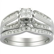 1/3 Carat T.W. Diamond Quad Bridal Set in 10kt White Gold