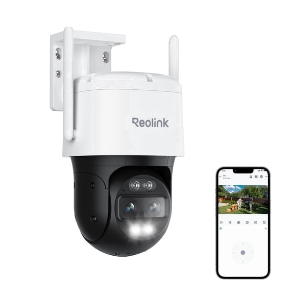 Reolink TrackMix Wi-Fi 8MP 4K PTZ Dual Lens Outdoor Plug-in Security Camera, Auto Tracking Smart Detection, Color Night Vision