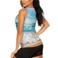 thumbnail image 3 of Balery Sunny Ocean Waves Camiseta sin mangas estampada ligera para mujer, tops de entrenamiento sin mangas, camisetas de yoga transpirables de secado rápido.-Large, 3 of 7
