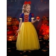 thumbnail image 6 of IBTOM CASTLE Princess Costume for Girls Kids Halloween Cosplay Birthday Party Dress up with Accessories, 9 Pieces 5-6 Years Yellow Sequin, 6 of 8
