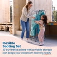 thumbnail image 4 of ECR4Kids The Surf Portable Lap Desk with Mobile Storage Cart, Peacock Blue, 30-Pack, 4 of 9