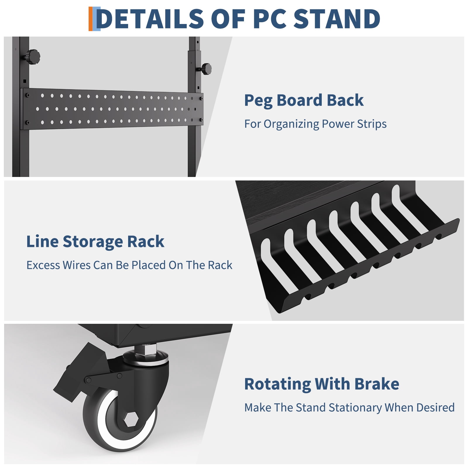 28" Computer Tower Stand, Adjustable Under Desk PC Cart, Mobile Rolling CPU Holder, Perfect for Office,Laptop Desk.