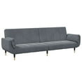 thumbnail image 2 of vidaXL 2-Seater Sofa Bed with Footstool Dark Grey Velvet, 2 of 5