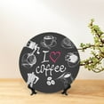 thumbnail image 6 of Daiia I Love Coffee Printed Pattern Ceramic Plate Dinner Plates Bone China Decorative Plates with Display Stand Art Ceramic Ornaments for Wall Hanging Decoration-10in, 6 of 6