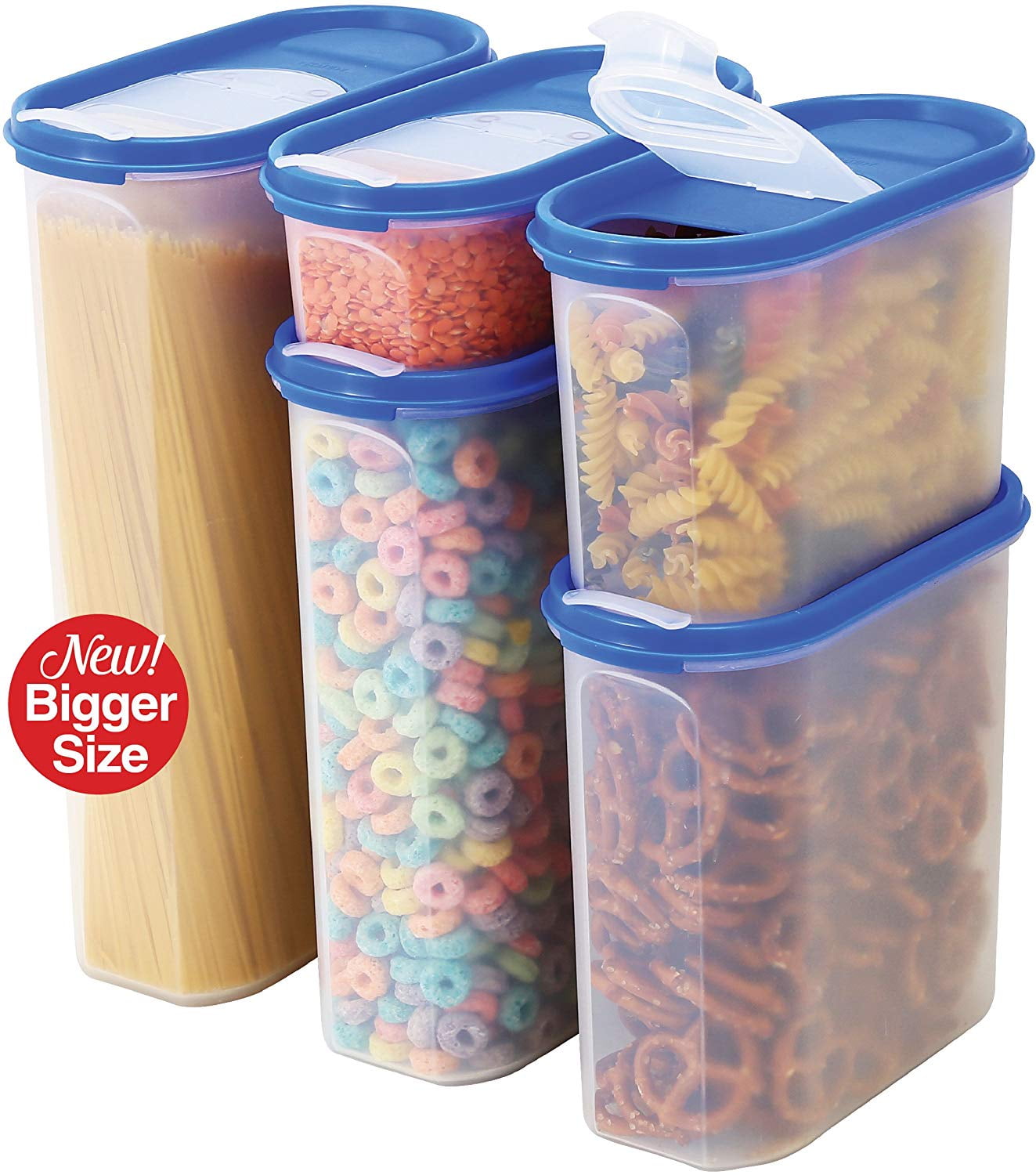 2 Pack of 40oz Plastic Jars With Lids, Airtight Container for Food Storage