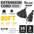 thumbnail image 2 of Cable de extensión YOJOE de 3 salidas, 80 pies, calibre 16, interior/exterior, 2 of 6