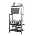thumbnail image 3 of Bestier Kitchen Bakers Rack Storage Shelf, 4-Tier Microwave Stand Coffee Bar Table on Wheels, Black, 3 of 9