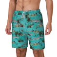 thumbnail image 2 of Uemuo Hawaii Palms Pattern Mens Swim Trunks Quick Dry Board Shorts with Mesh Lining, Stretch Beach Shorts Quick Dry No-Chafing Board Shorts-Small, 2 of 9