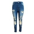 thumbnail image 2 of Wirziis Women's Boyfriend Jeans Distressed Slim Fit Ripped Denim Pants Comfy Stretch Skinny Jeans, 2 of 4