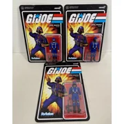 Super7 G.I. Joe Cobra Trooper Y-Back 3.75 in Reaction Figure Lot Brown Pink Tan