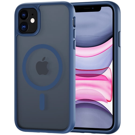 for iPhone 11 Case for iPhone XR Case Compatible with MagSafe, Translucent Matte Shockproof Phone Cover - Blue