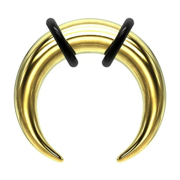Luxe Modz Surgical Steel Crescent Tapers Bull Stretchers Expander Horseshoes Taper Ear Gauges Pincher Septum Ring C Shaped Buffalo Piercing Jewelry 00G to 14G Piercings Jewelry for Women Men