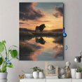thumbnail image 4 of Lion Sunset Landscape Canvas Wall Art 15.75x11.81 Inches, 4 of 8