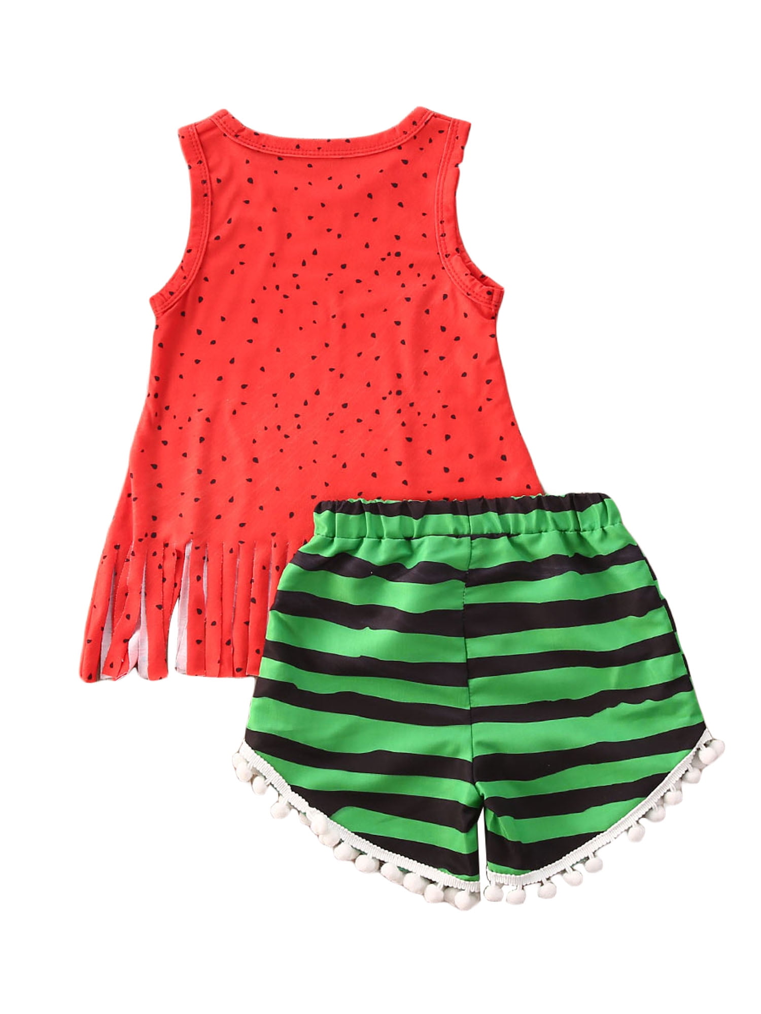 Watermelon Dresses+Bag Set Baby Girls Summer Tank Dress Sleeveless Cute Outfit 