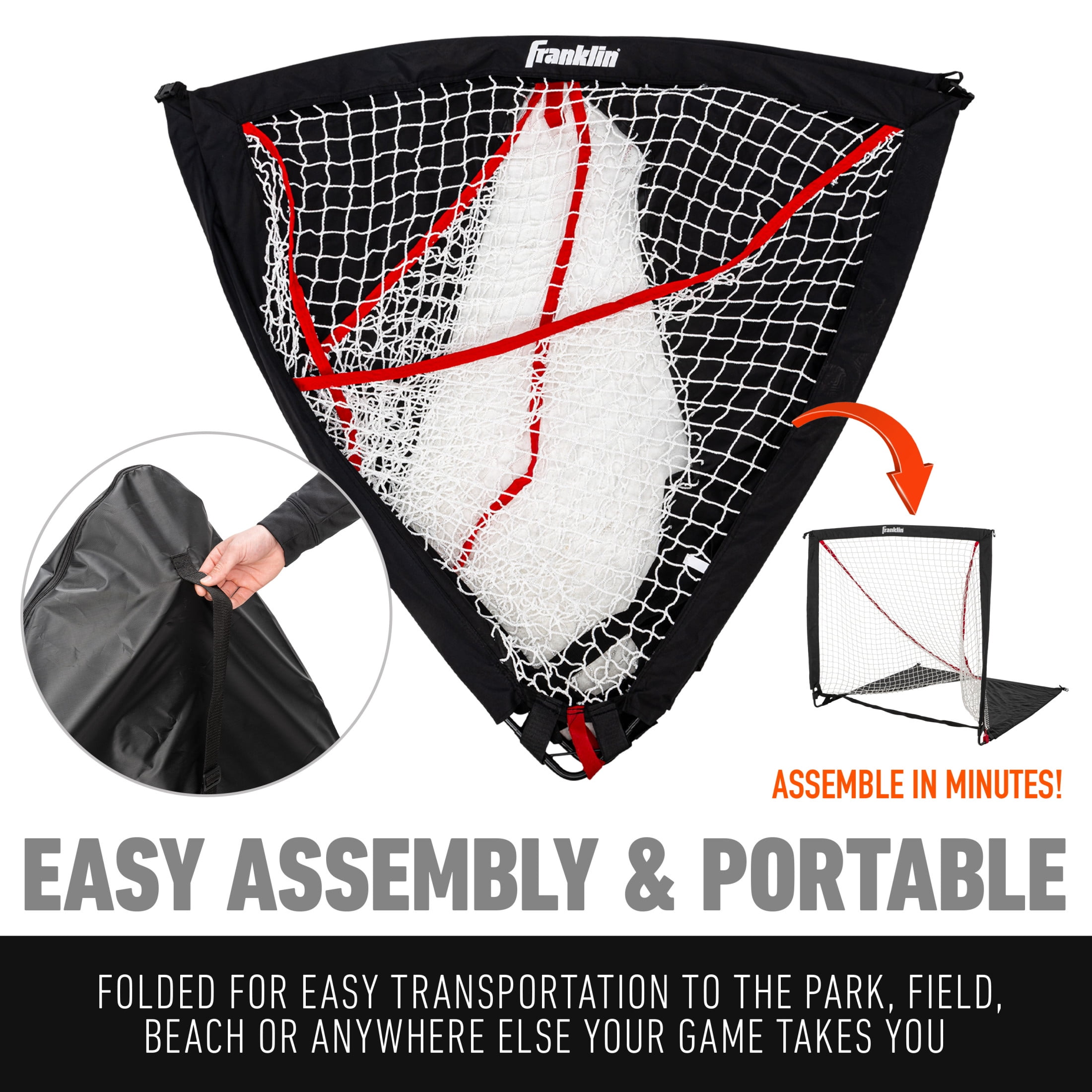 Franklin Sports Backyard Lacrosse Goal - Kids Portable Mini Lacrosse Training Net - Lacrosse Training Equipment - Easy Assemble Lax Goal for Practice - Perfect for Youth Training - 4' Feet x 4' Feet