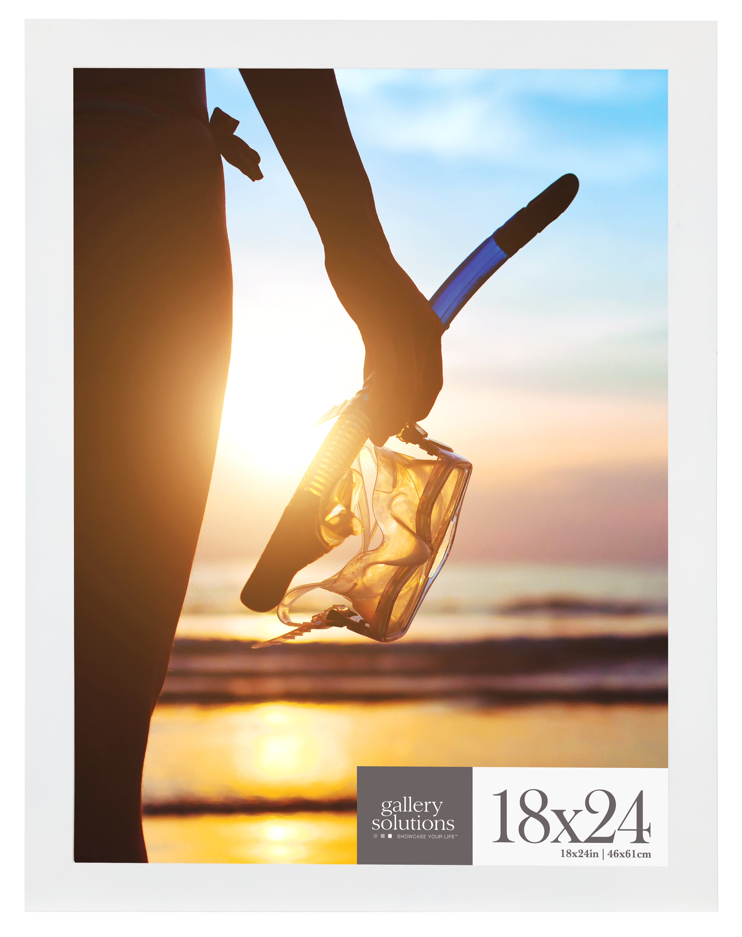 Gallery Solutions 18x24 White Flat Large Wall Frame