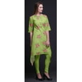 thumbnail image 2 of Bimba Kurti Asymétrique Vert à Imprimé Floral de Camélias Épanouis et d'Anémones pour Femmes, Robe Tunique d'Été Indienne XXX-Large, 2 of 6