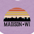 thumbnail image 4 of Inktastic Madison Wisconsin Skyline Retro Sunset Boys or Girls Baby Bib, 4 of 4