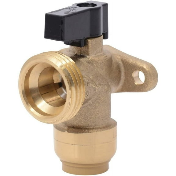 Sharkbite 25560LFA Washing Machine Angle Valve, 1/2 Inch x 3/4 Inch MHT Garden Hose Valve, Push-to-connect Copper, PEX, CPVC, PE-RT Pipe