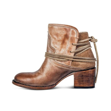 

asdoklhq Womens Boots Clearance Under $20 Lace Up Thick Heel Classic Short Boots