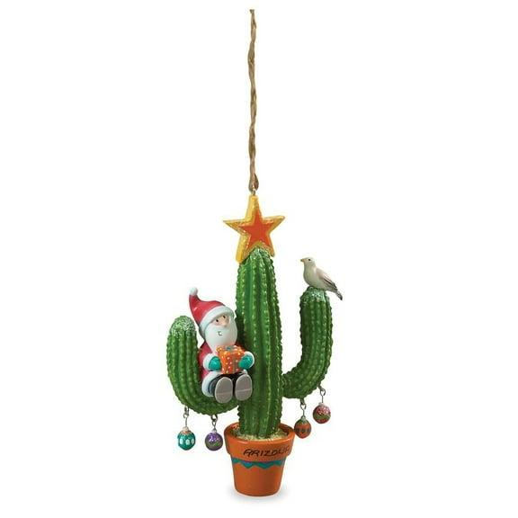 Cape Shore Christmas Resin Ornament, Santa on Saguaro Gift for Retirement Beach Lover Holiday Tree Decoration, Home Collection