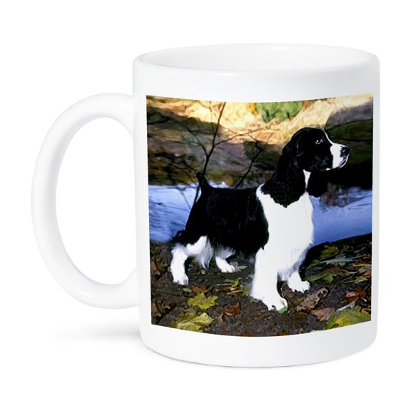 3dRose, Black And White Springer Spaniel, 15oz Mug