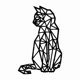 thumbnail image 1 of Cuadro Decorativo de Metal con Diseño gato geometrico Chico, 1 of 4