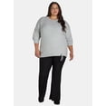 thumbnail image 2 of Terra & Sky Women’s Plus Cinch Waist Sweater, Lightweight, Sizes 0X-5X, 2 of 4