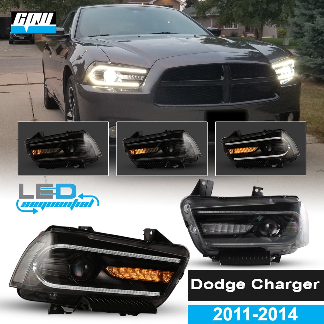 Projector Black/Clear Headlights Sequential Turn Signal LED DRL